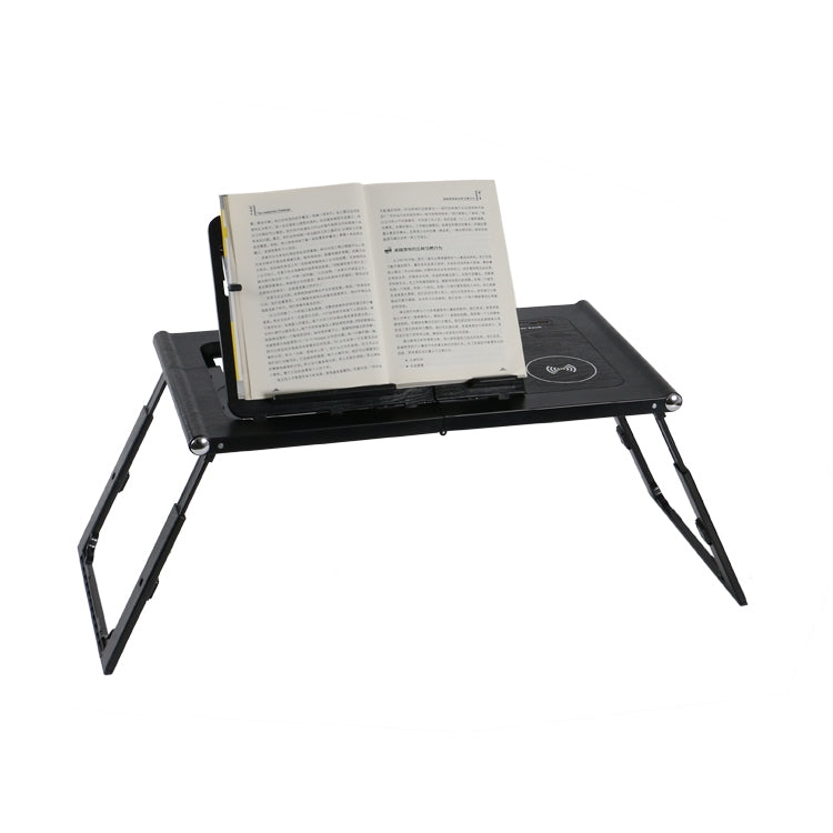 LD99-3 Height Adjustable Foldable Laptop Desk Smart Table with Wireless Charger (Black)
