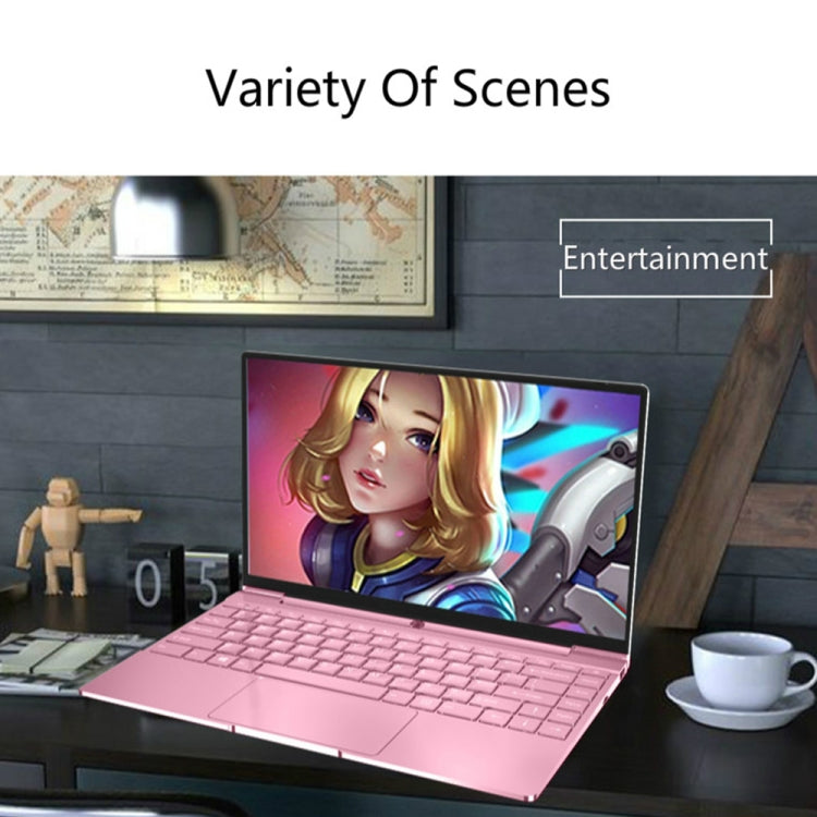 F20 Laptop, 14 inch, 12GB+128GB, Windows 10 OS, Intel Celeron N5095 Quad Core 2.0-2.9GHz, Support TF Card & Bluetooth & WiFi, US Plug(Rose Gold)