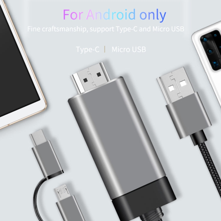 LD29 3 in 1 Micro USB + Type-C / USB-C to HD-MI + USB Android OS 1080P HDTV Dongle Cable, Plug and Play