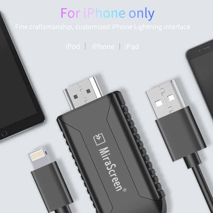 MiraScreen LD32 2 in 1 8 Pin to HD-MI + USB  iOS HDTV Dongle Digital AV Adapter Cable for iPhone