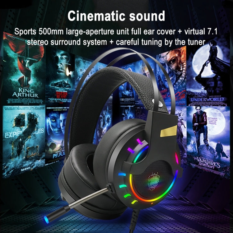 K3 Virtual 7.1 Stereo RGB Backlit Headset with Microphone (Black)