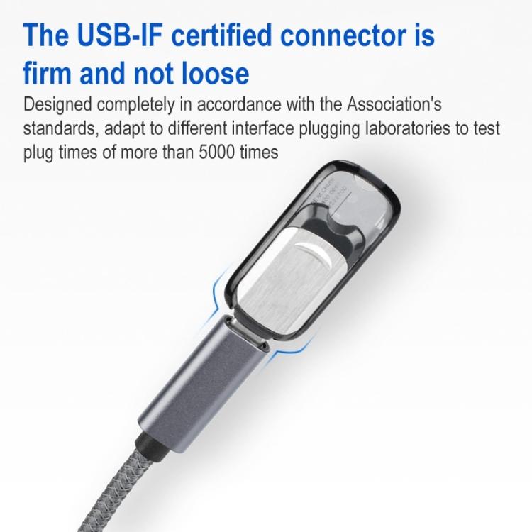 15cm USB 3.0 Male to USB-C / Type-C Female Extension Cable  - Grey