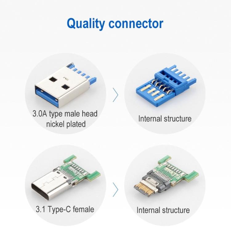 15cm USB 3.0 Male to USB-C / Type-C Female Extension Cable  - Grey