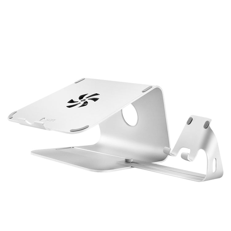 SOPI ZJ-001 Aluminum Cooling Stand with Phone Holder for Laptop, Suitable for Mac Air, Mac Pro,  iPad, and Other Laptops (Silver)
