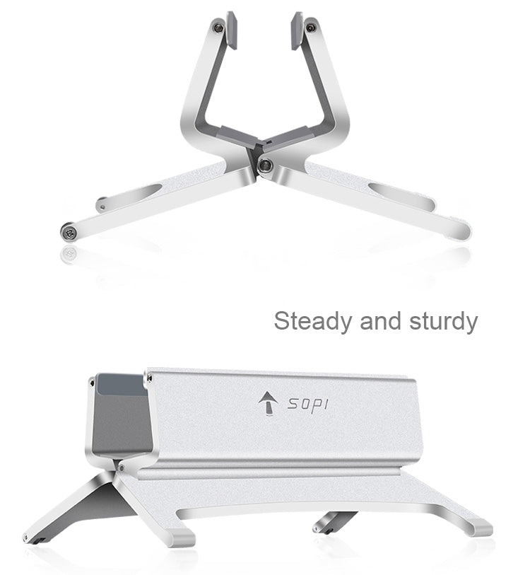 SOPI SN-002 Aluminum Desktop Vertical Stand for Laptop, Suitable for Mac Air, Mac Pro and Other 11-15 inch Laptops of Width Between 0~45mm