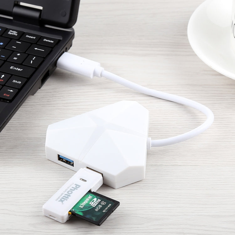 5Gbps Super Speed 4 Ports USB 3.0 HUB Adapter, Cable Length: about 20cm