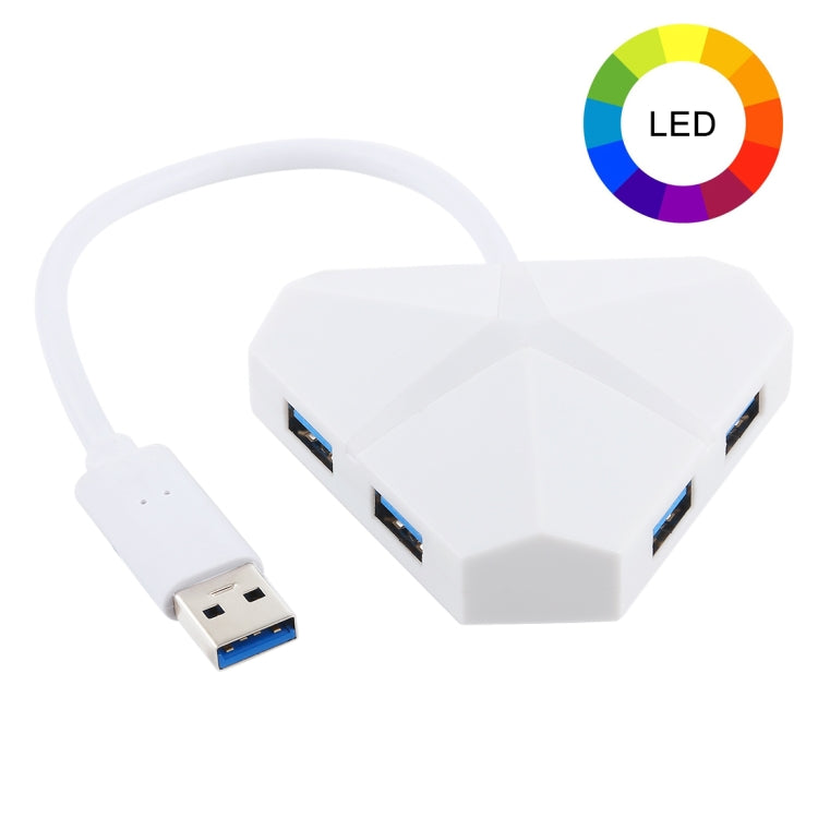 5Gbps Super Speed 4 Ports USB 3.0 HUB Adapter, Cable Length: about 20cm