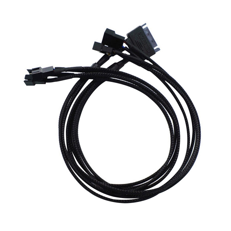 Power Supply SATA + Motherboard 4 Pin to Fan 4 Pin Interface One-to-four Computer Fan Speed Measurement and PWM Extension Cable, Cable Length: 43cm