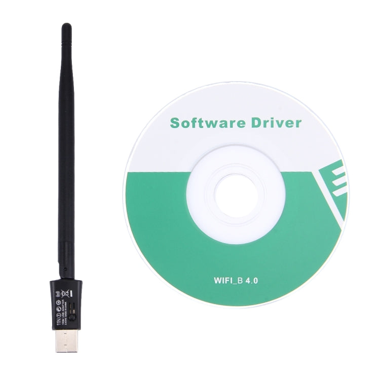 SM-N150M1-W2 USB 2.0 150Mbps 2.4GHz WiFi Wireless Adapter + 5DBi Antenna, IEEE 802.11b / 802.11g / 802.11n, 64/128Bit WEP, WAP, WAP2