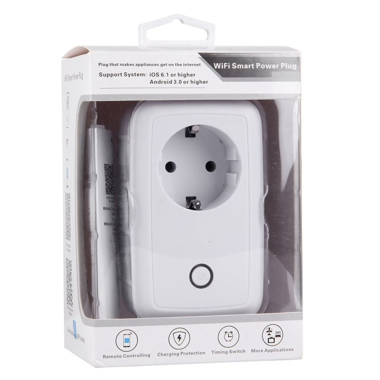 WiFi Smart Power Plug Socket with USB Port, Android 3.0+ & iOS 6.1+ Supported, Remote Control, Timing Switch, Charging Protection, EU Plug