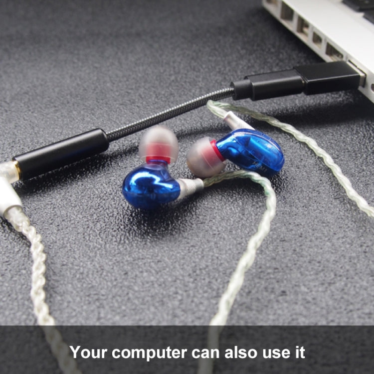 TA11-R USB-C / Type-C Male to 3.5mm Audio Female TPE Braid Earphone Adapter(Black)