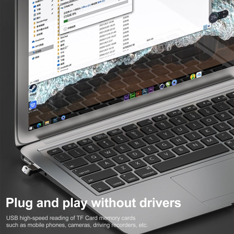 2 in 1 Mini Metal USB 2.0 + TF Card Reader