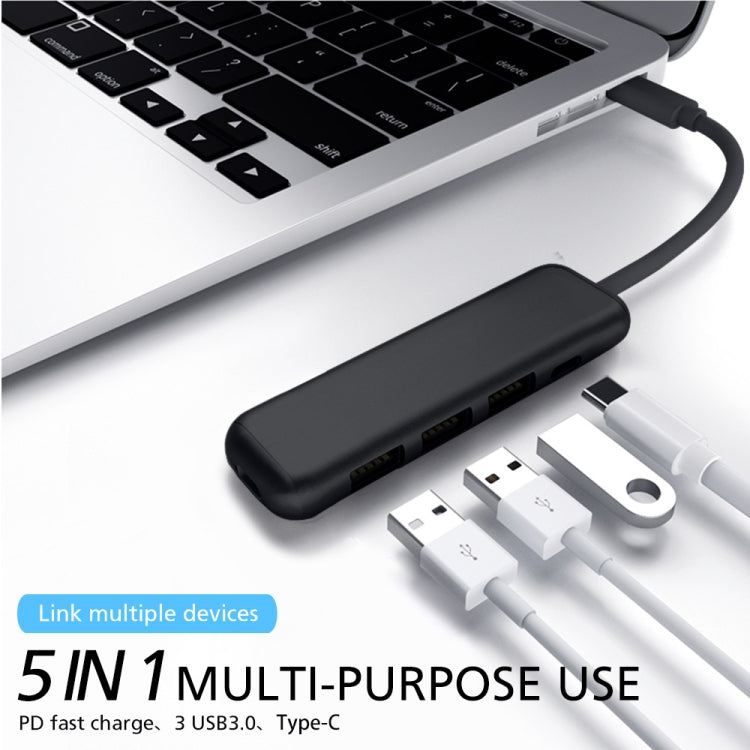 YAOMAISI 5 in 1 Extender USB3.0+ card reader + charging , Support PD Fast Charging, Data Transmission 5G / S for Macbook