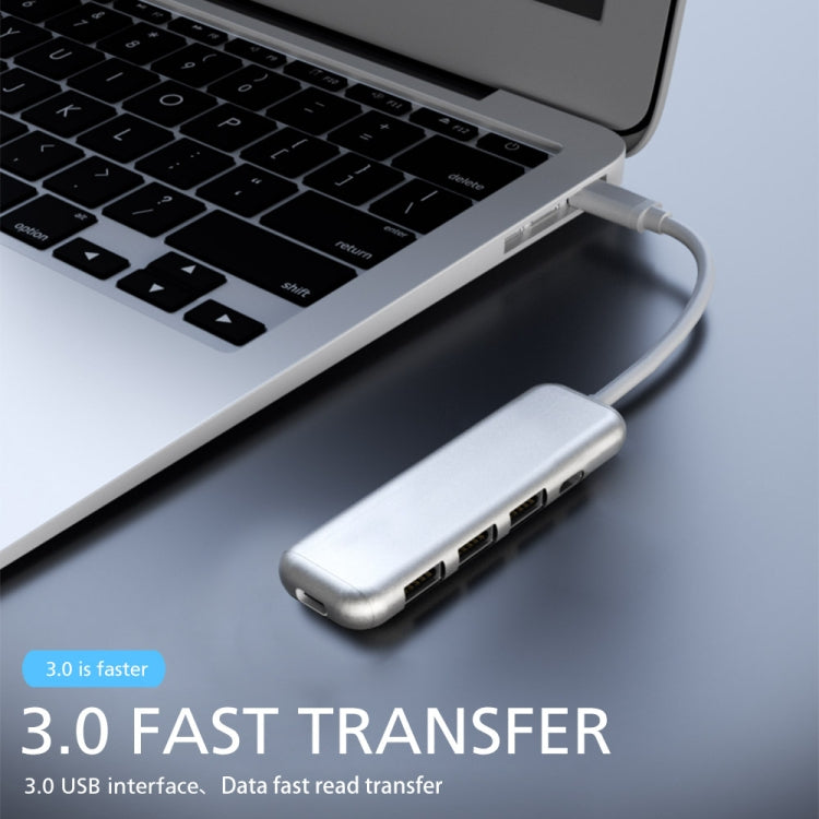 YAOMAISI 5 in 1 Extender USB3.0+ card reader + charging , Support PD Fast Charging, Data Transmission 5G / S for Macbook