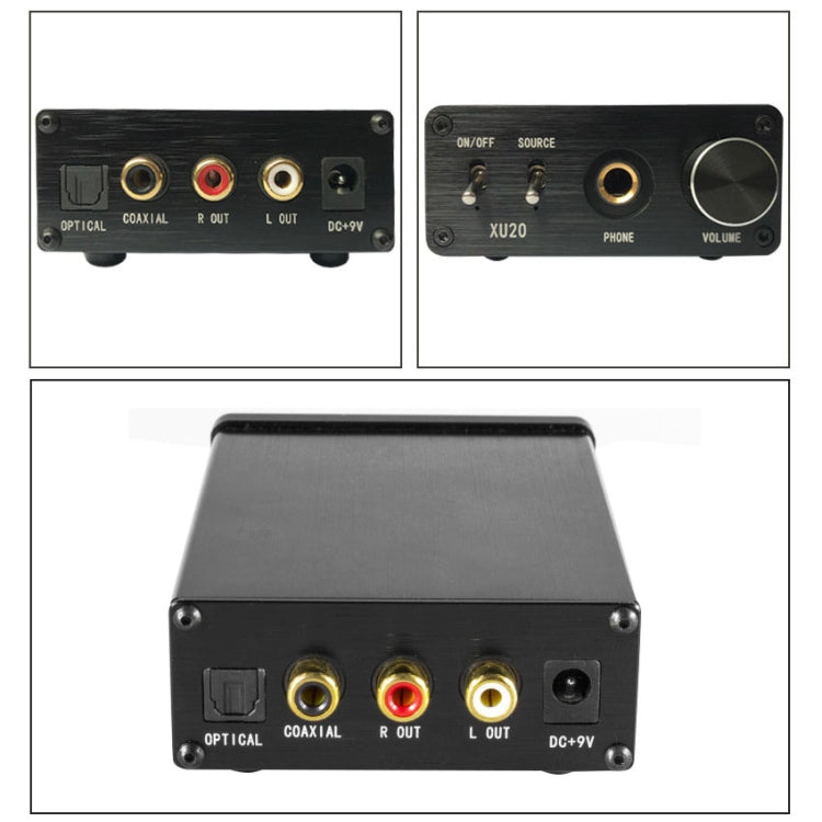 XU20 Portable SPDIF/Coaxial Input HiFi Optical Fidelity Stereo Headphone Amplifier