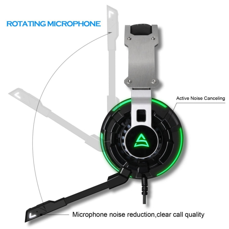 SUPSOO G800 USB Surround Stereo Gaming Headset Wired Music Headphone with Wire Control & Rotating Mic & LED Light for PC, Laptop