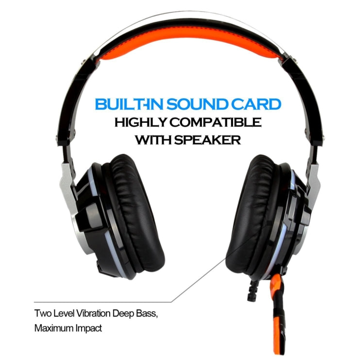 SUPSOO G800 USB Surround Stereo Gaming Headset Wired Music Headphone with Wire Control & Rotating Mic & LED Light for PC, Laptop