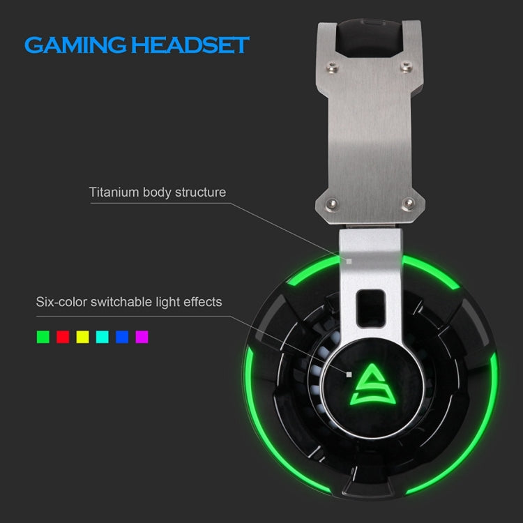 SUPSOO G800 USB Surround Stereo Gaming Headset Wired Music Headphone with Wire Control & Rotating Mic & LED Light for PC, Laptop