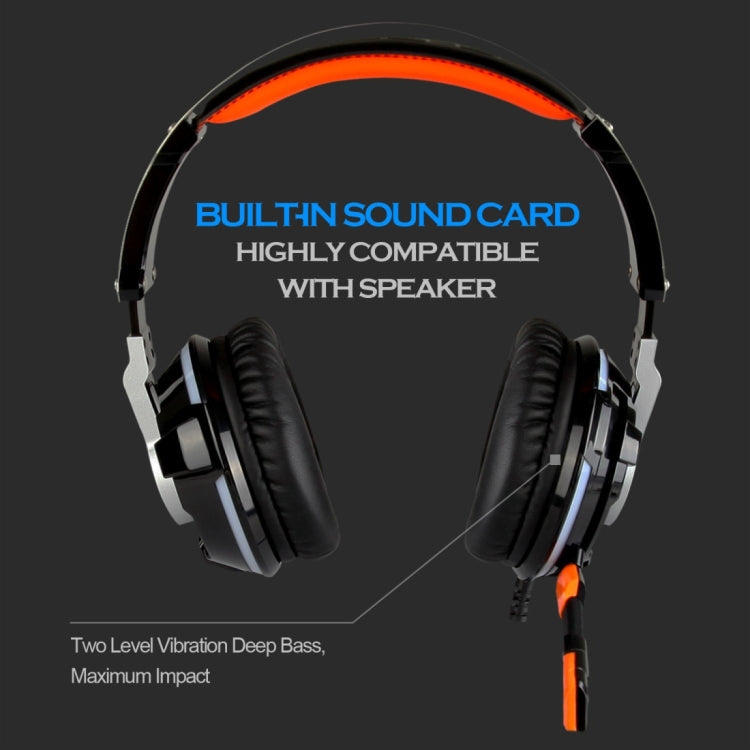 SUPSOO G800 USB Surround Stereo Gaming Headset Wired Music Headphone with Wire Control & Rotating Mic & LED Light for PC, Laptop