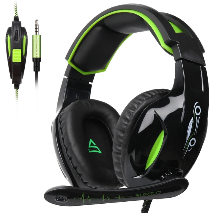 SUPSOO G813 3.5mm Stereo Gaming Headset Wired Music Headphone with Wire Control & Mic & 3.5mm 2 in 1 Audio Line for PC, Laptop, Tablet, Phones