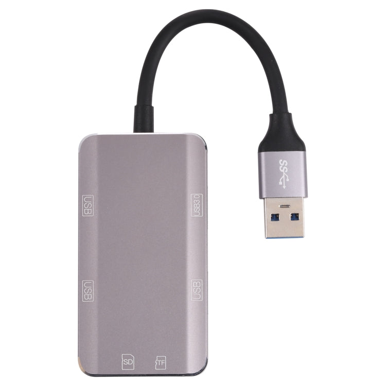 NK-3049HD 6 in 1 USB Male to MS / TF Card Slot + USB 3.0 + 3 USB 2.0 Female Adapter