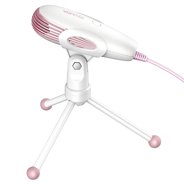 Yanmai SF500B Professional Condenser Sound Recording Microphone with Tripod Holder, Cable Length: 1.8m, Compatible with PC and Mac for Live Broadcast Show, KTV, etc.(Pink)