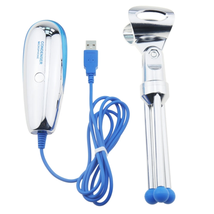 Yanmai SF500B Professional Condenser Sound Recording Microphone with Tripod Holder, Cable Length: 1.8m, Compatible with PC and Mac for Live Broadcast Show, KTV, etc.(Blue)