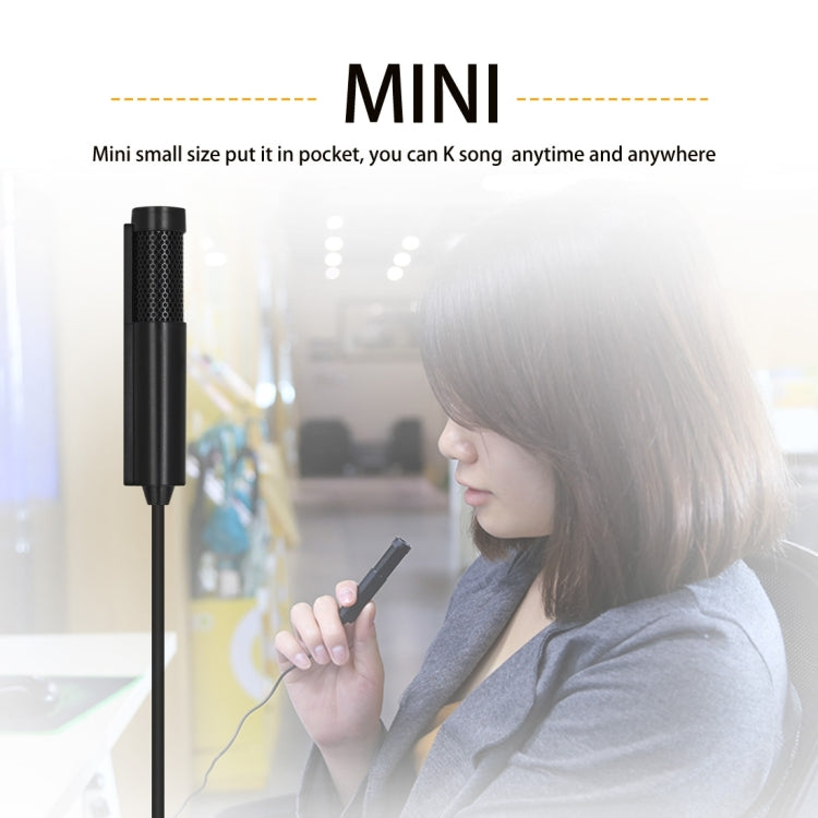 Yanmai SF555 Mini Professional 3.5mm Jack Studio Stereo Condenser Recording Microphone, Cable Length: 1.5m, Compatible with PC and Mac for Live Broadcast Show, KTV, etc.