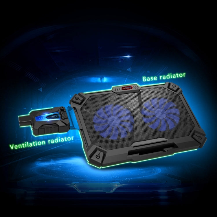 COOLCOLD Cooling Pad Air-cooled Ventilation Radiator Cooling Pads + Holder for Laptop Below 17 inch(Black)