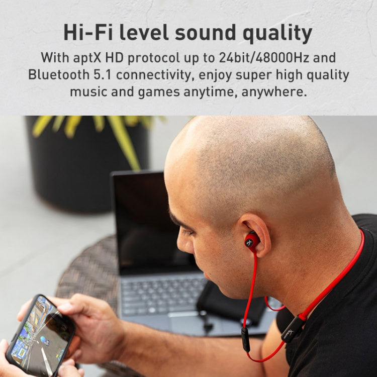Kingston HyperX HEBBXX-MC-RD/G Skylark Neck Hanging Wireless Bluetooth Earphones(Red)