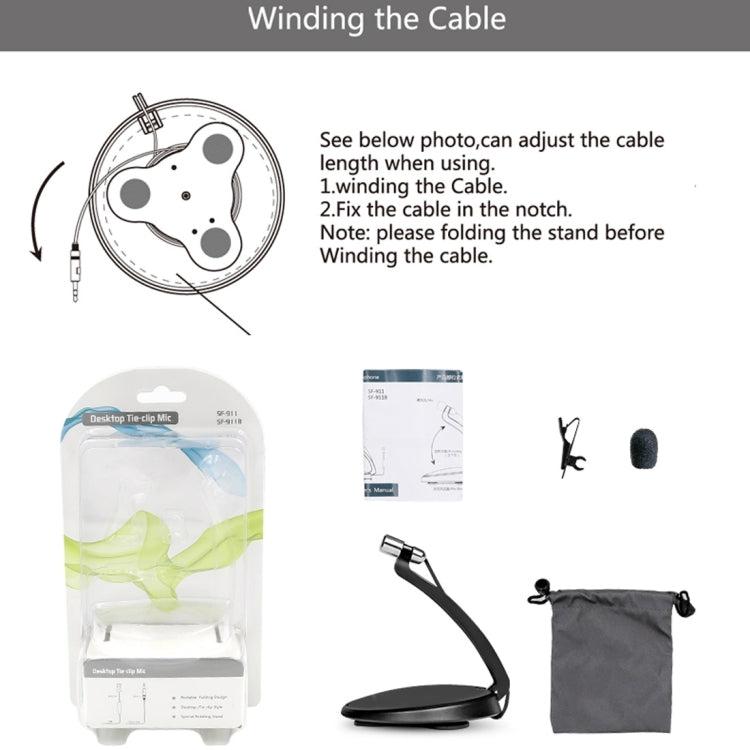 Yanmai SF-911 Professional Condenser Sound Recording 3.5mm Jack Microphone with Base Holder, Cable Length: 1.5m, Compatible with PC and Mac for Live Broadcast Show, KTV, etc.