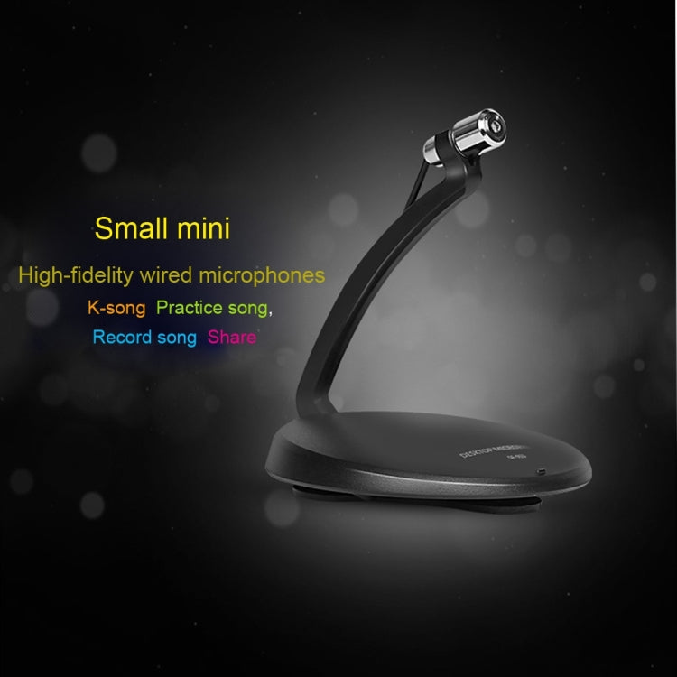Yanmai SF-911 Professional Condenser Sound Recording 3.5mm Jack Microphone with Base Holder, Cable Length: 1.5m, Compatible with PC and Mac for Live Broadcast Show, KTV, etc.