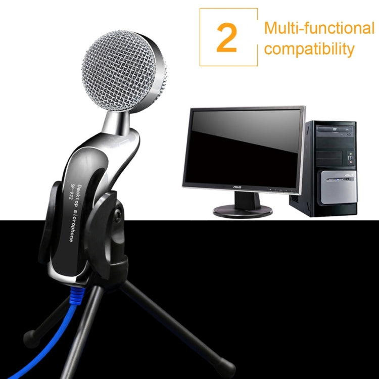 Yanmai SF-922 Professional Condenser Sound Recording Microphone with Tripod Holder, Cable Length: 2.0m, Compatible with PC and Mac for  Live Broadcast Show, KTV, etc.