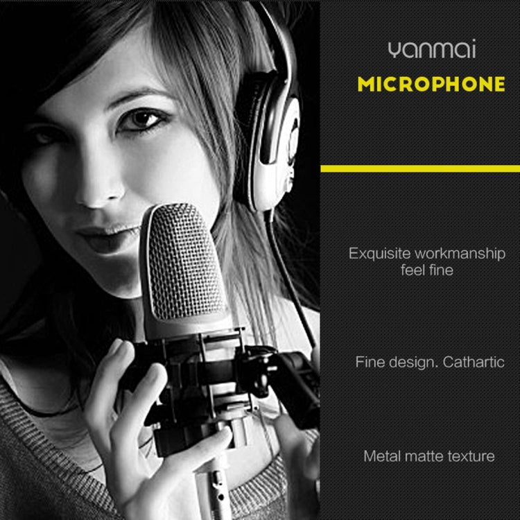 Yanmai SF-930 Professional Condenser Sound Recording Microphone with Tripod Holder, Cable Length: 2.0m, Compatible with PC and Mac for Live Broadcast Show, KTV, etc.(Black)