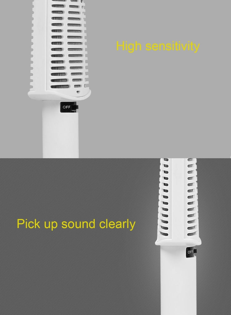 Yanmai SF-940 Professional Condenser Sound Recording Microphone with Tripod Holder, Cable Length: 2.0m, Compatible with PC and Mac for  Live Broadcast Show, KTV, etc.(White)
