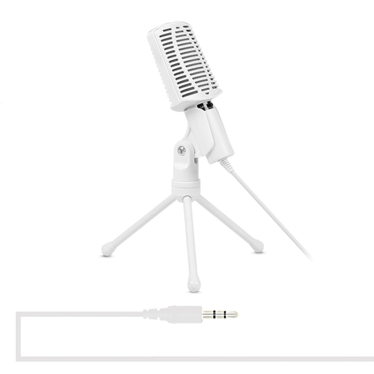 Yanmai SF-940 Professional Condenser Sound Recording Microphone with Tripod Holder, Cable Length: 2.0m, Compatible with PC and Mac for  Live Broadcast Show, KTV, etc.(White)