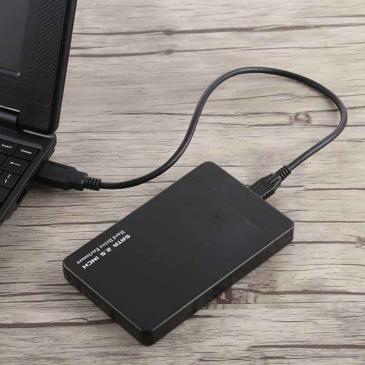 Grid Texture SATA 2.5 inch Hard Drive Enclosure(Black)