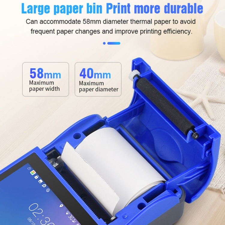 POS-6000 58mm PDA Handheld 5.5 inch Barcode Two-dimensional Code Android 4G Smart Scan Code Cash Register Thermal Printing Machine, 2GB+32GB