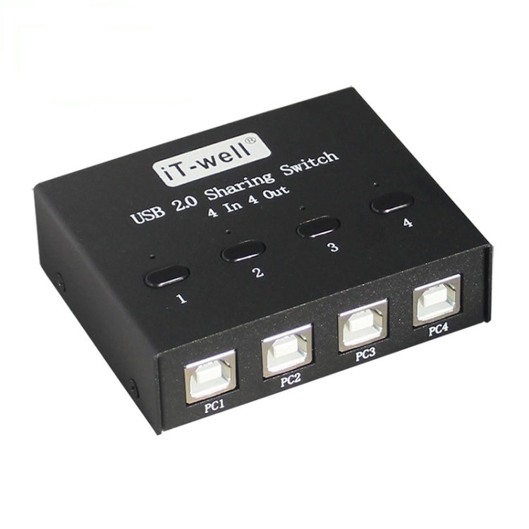 iT-well IT-424MU 4 In 4 Out USB 2.0 Sharing Switch USB Flash Printer Adapter