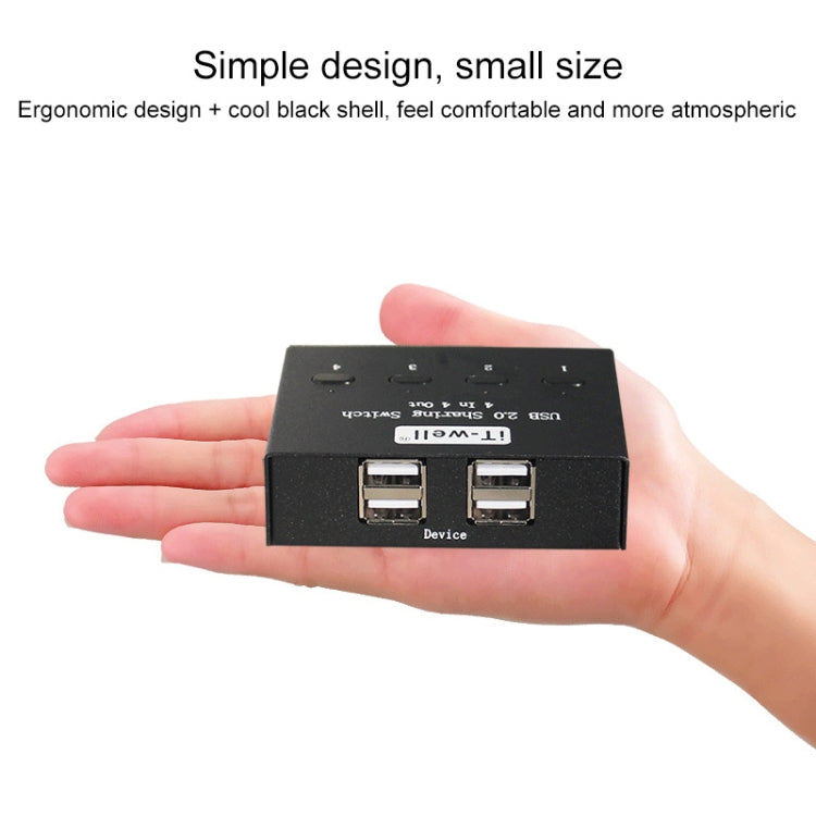 iT-well IT-424MU 4 In 4 Out USB 2.0 Sharing Switch USB Flash Printer Adapter