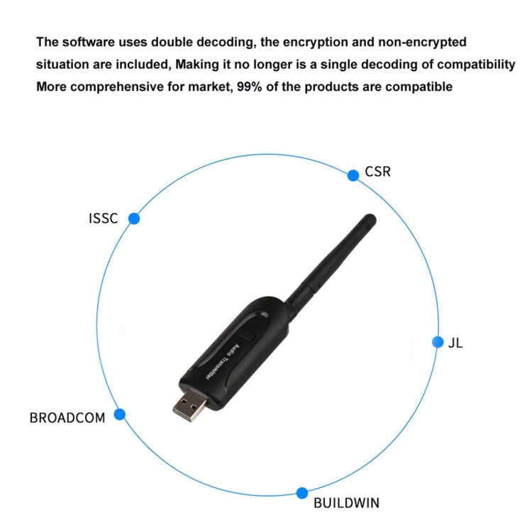 B5 Bluetooth Audio Transmitter with Antenna, Bluetooth Distance: 10m above, For Bluetooth Headset, TV, Computer, DVD, Notebook