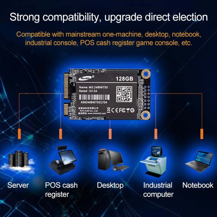 Kim MiDi  MBW750 3.8mm 1.8 inch mSATA Solid State Drive, Flash Architecture: MLC, Capacity: 128GB