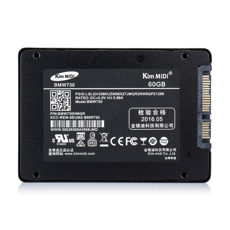 Kim MiDi  BMW730 7mm 2.5 inch SATA3 Solid State Drive, Flash Architecture: MLC, Capacity: 60GB