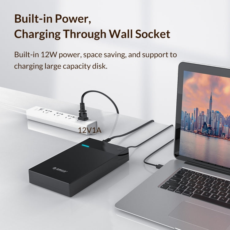 ORICO 3599U3 2.5 / 3.5 inch Portable USB3.0 Hard-Drive Enclosure, US Plug  - Black