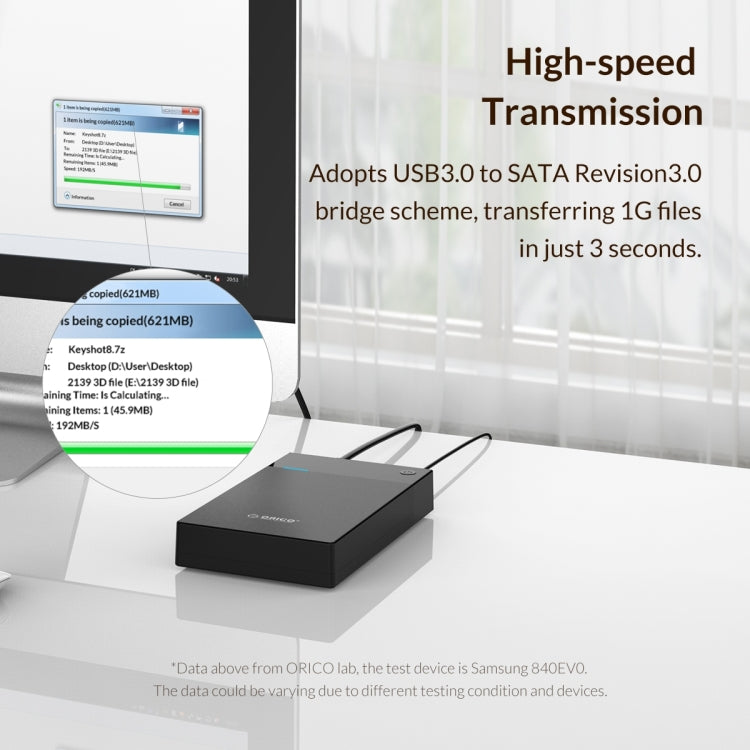 ORICO 3599U3 2.5 / 3.5 inch Portable USB3.0 Hard-Drive Enclosure, US Plug  - Black