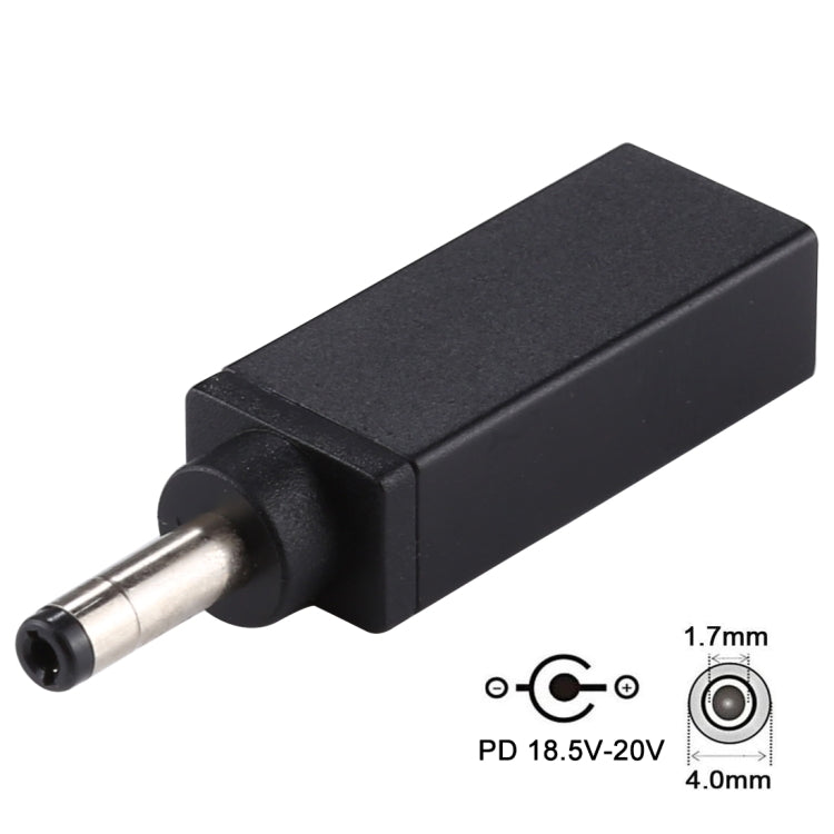 PD 18.5V-20V 4.0x1.7mm Male Adapter Connector