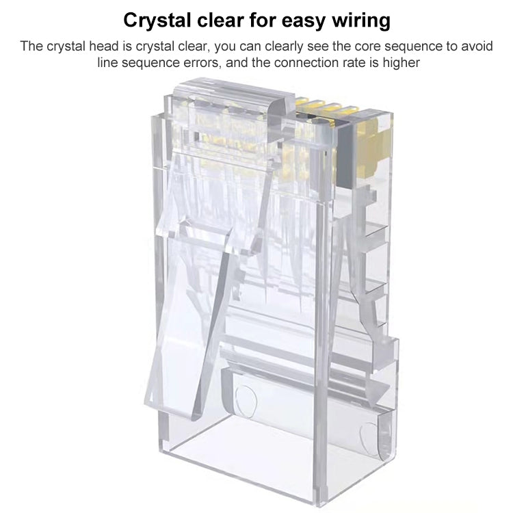 100pcs Cat6e Unshielded Pass Through RJ45 Connector Modular Plug