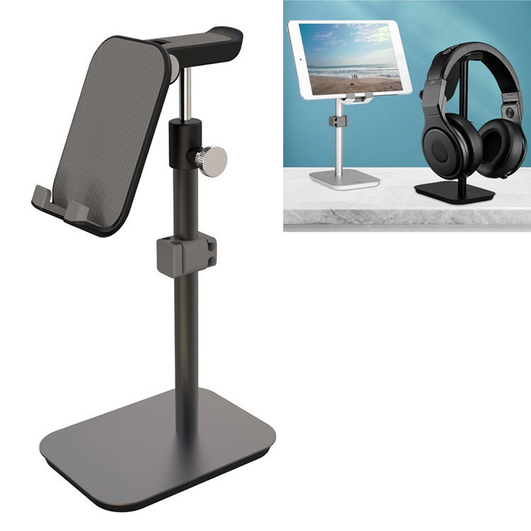 YZ-103 Upgraded Version Height Adjustable Phones / Tablet PCs Universal Aluminum Alloy Desktop Stand Headphone Stand Display Hanger with Cable Clip