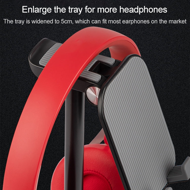 YZ-103 Upgraded Version Height Adjustable Phones / Tablet PCs Universal Aluminum Alloy Desktop Stand Headphone Stand Display Hanger with Cable Clip