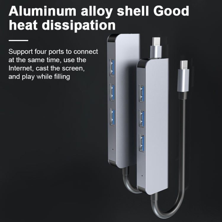 2008N 4 In 1 USB 3.0 x3 + HDMI Multi-function Intelligent Type-C / USB-C HUB Docking Station